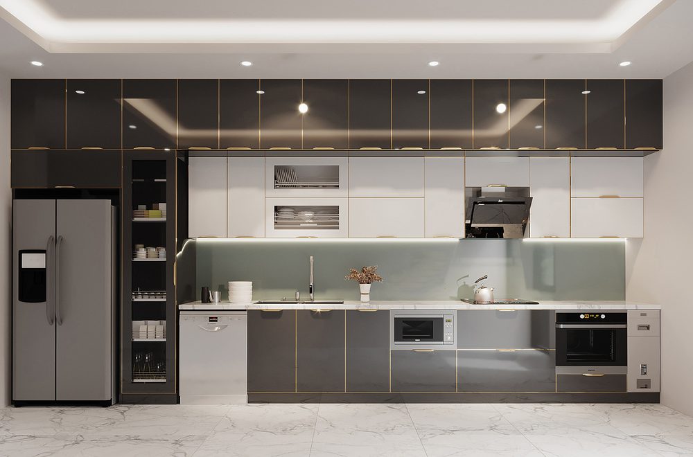 Tủ bếp inox cánh acrylic CN09