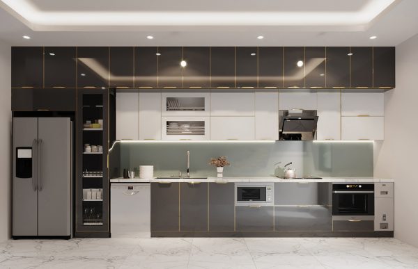 Tủ bếp inox cánh acrylic CN09