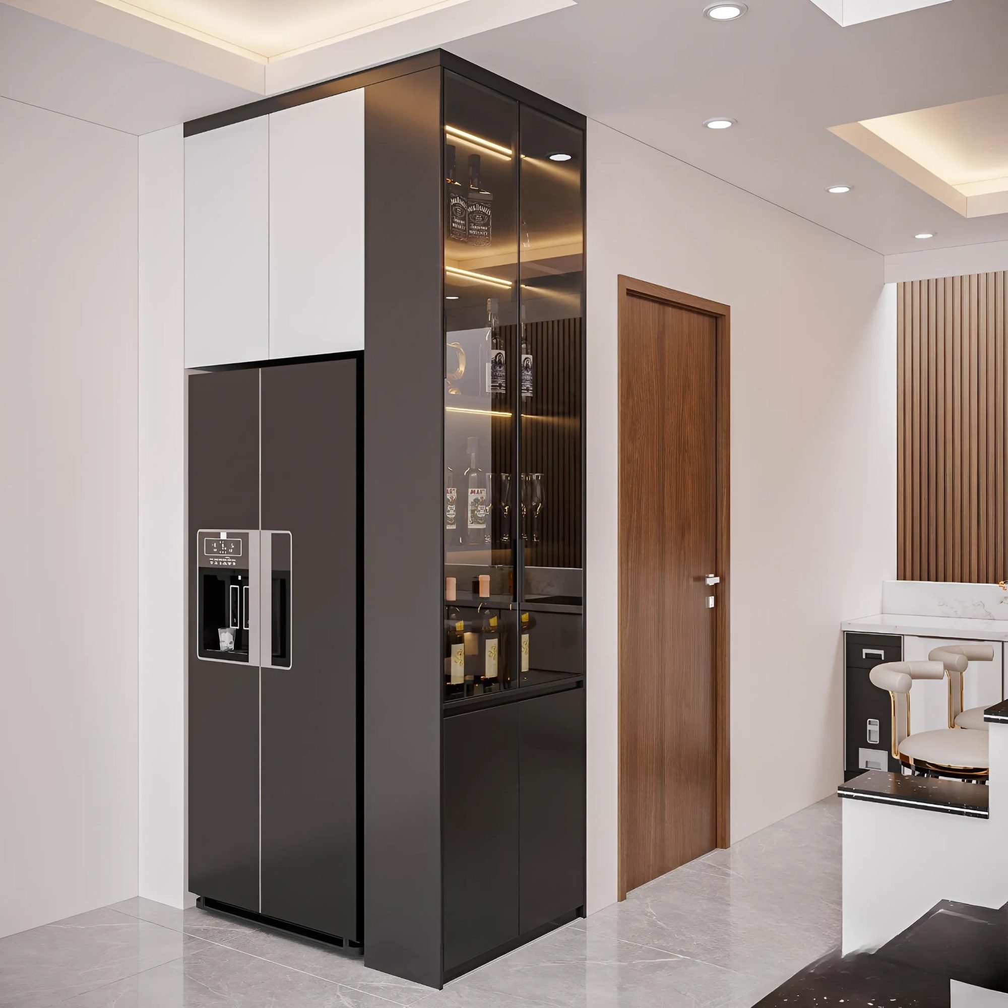 tu bep inox canh kinh tai chung cu vinhomes metropolis01