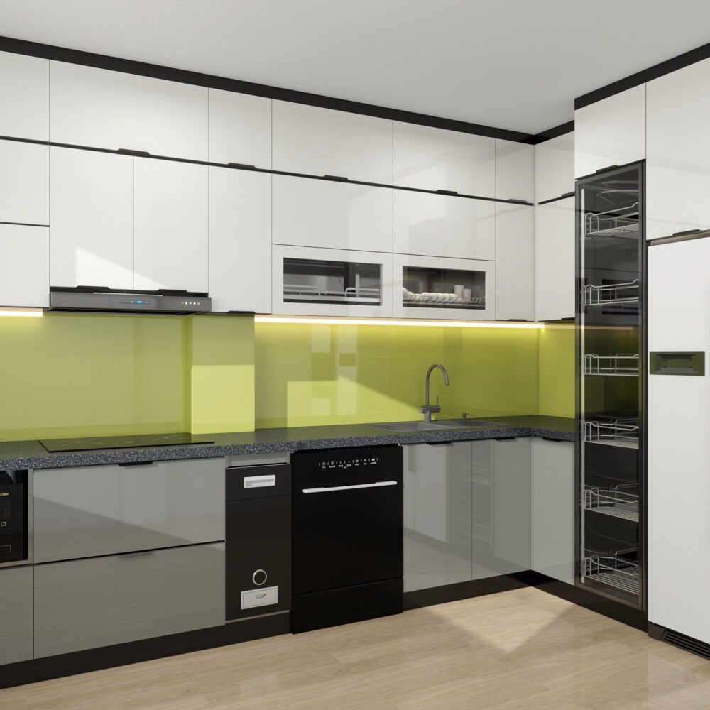 Tủ bếp Inox cánh kính CN69