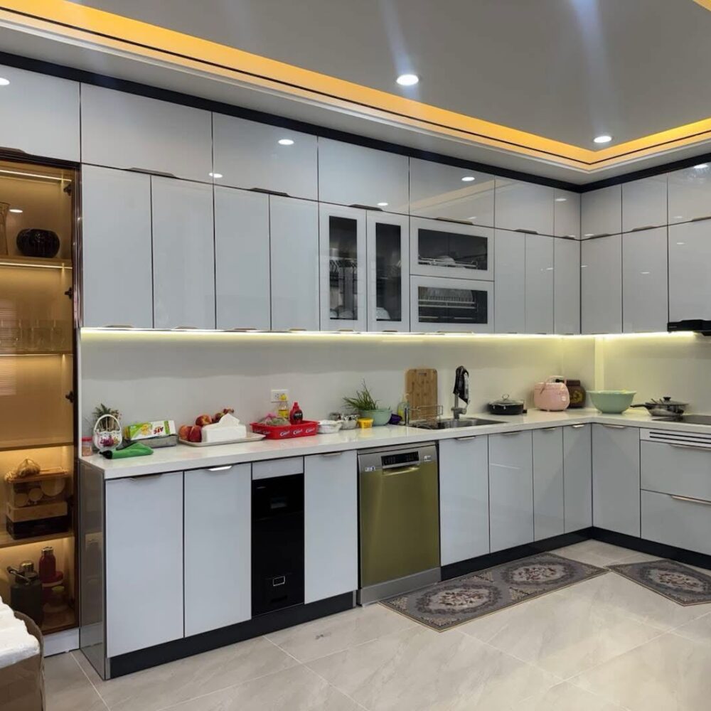 Tủ bếp Inox cánh kính CN73